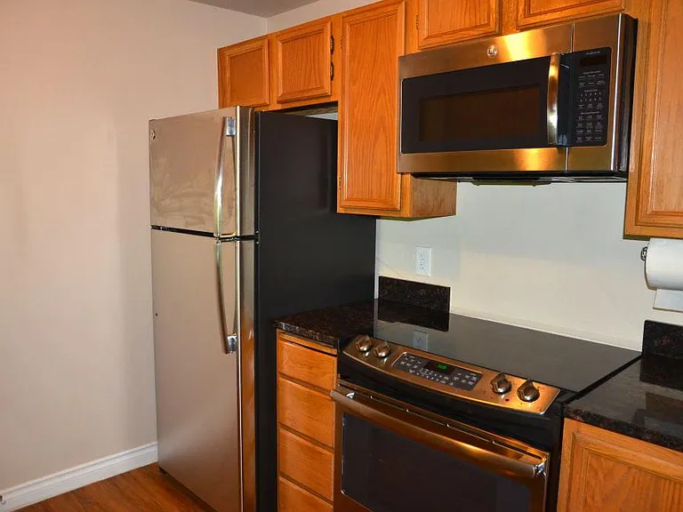 Kitchen with All Stainless Steel Applicances