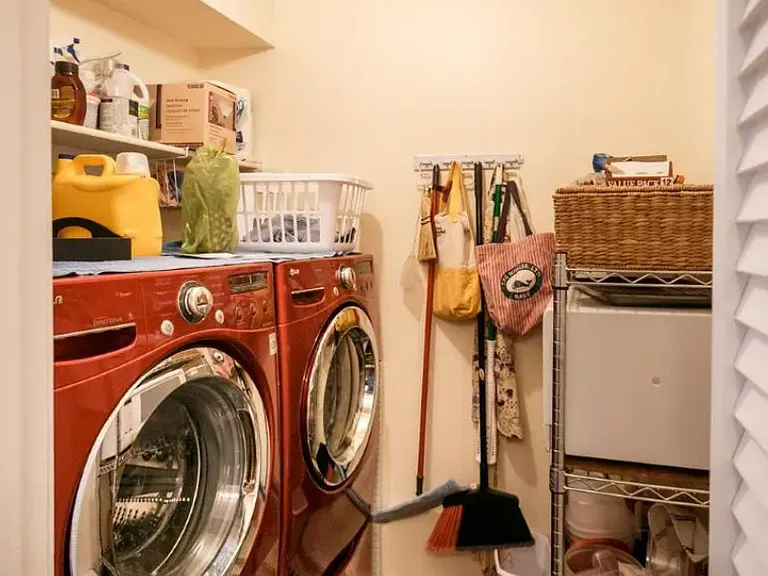 Laundry room with high end washer and dryer