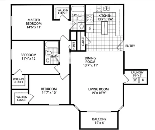 Floor plan 3 Bedroom