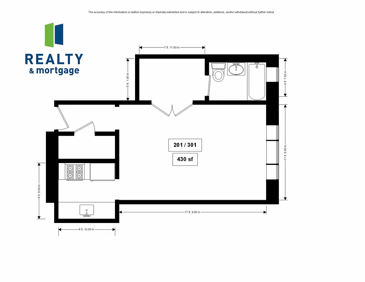 Floor plan Studio 01 Tier