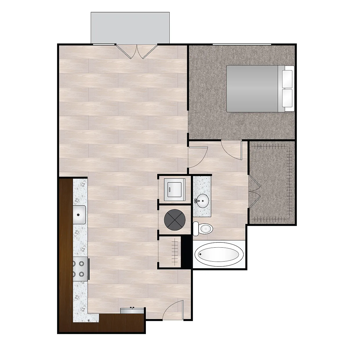 Floor plan A Tre 691 sq ft