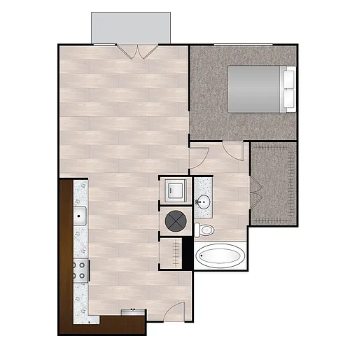 Floor plan A Tre 691 sq ft