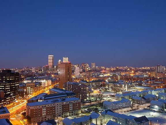 Panoramic skyline view at dusk