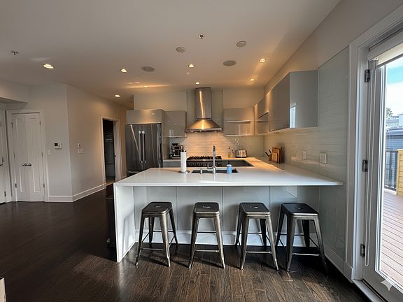 Kitchen and bar area
