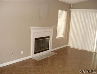 living room with fire place