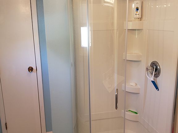 Upstairs bathroom shower. 