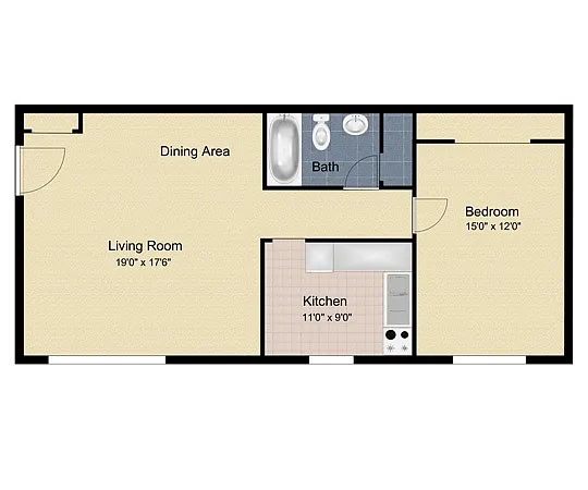 Floor plan 1 Bedroom