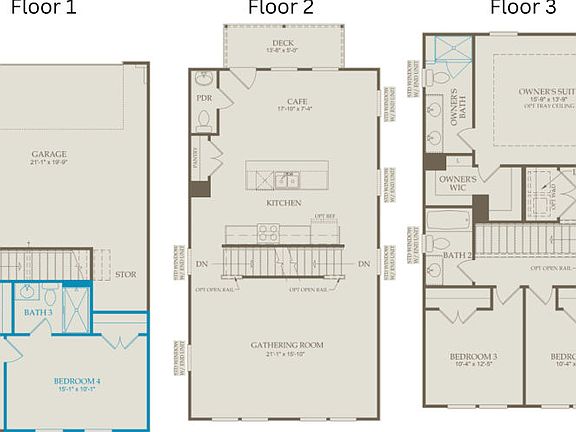 Floor Plan Level 1, Level 2 and Level 3