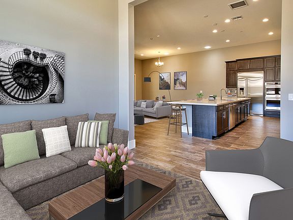 Den open to kitchen
