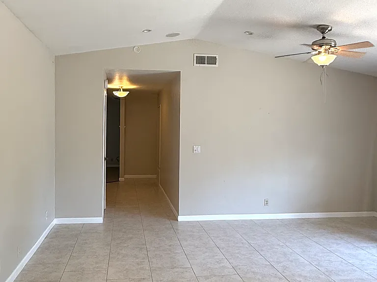 Ceiling fans work great! Surround sound and canned lighting. Updated tile flooring.