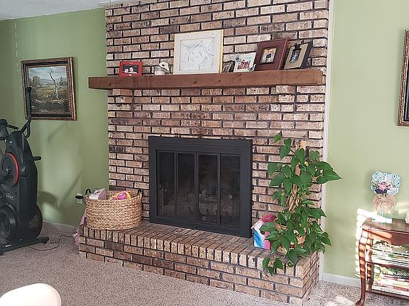 Fireplace in living area