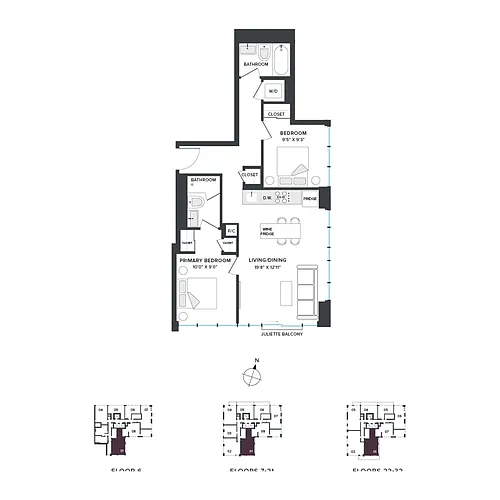 Floor plan B04 Two Bedroom