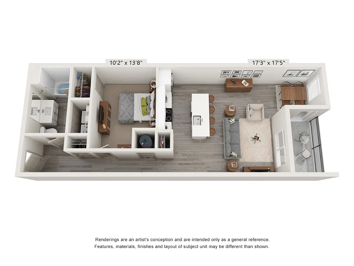 Floor plan A10 - 1 Bed, 1 Bath
