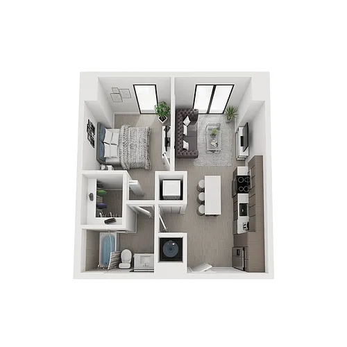 Floor plan 1x1 - 550sqft - A2