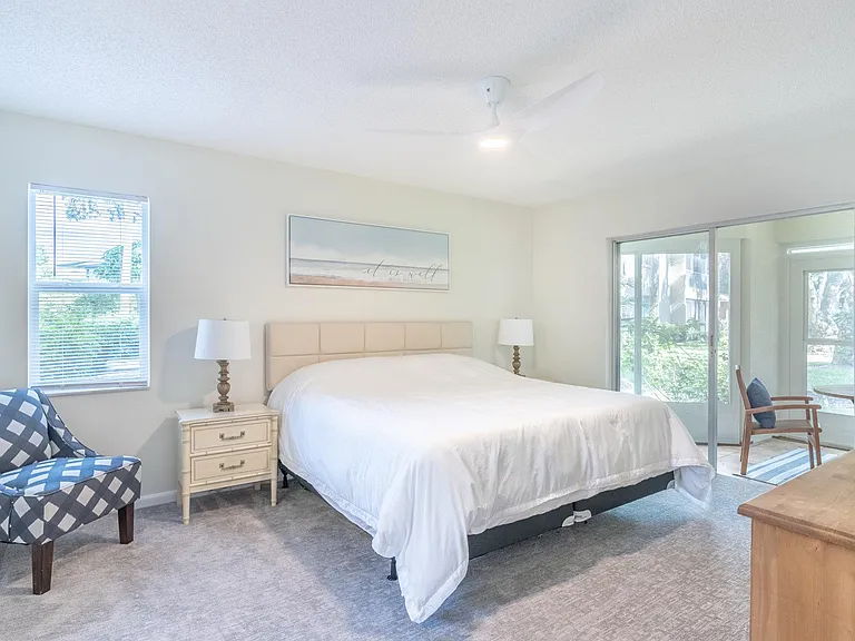 Master Bathroom. Feather free comforter and pillows.