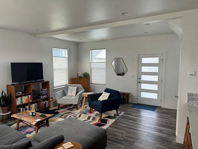 Living room and the front door