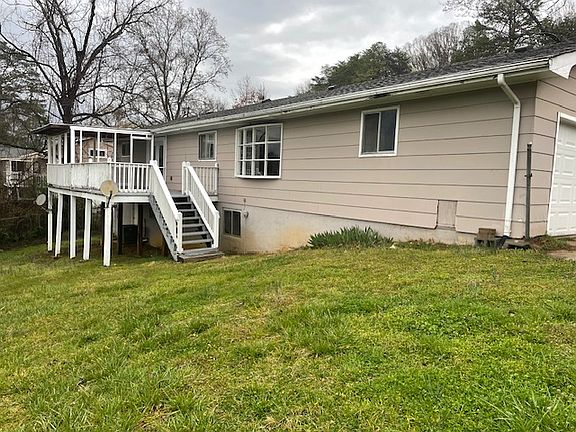 Deck in large back yard