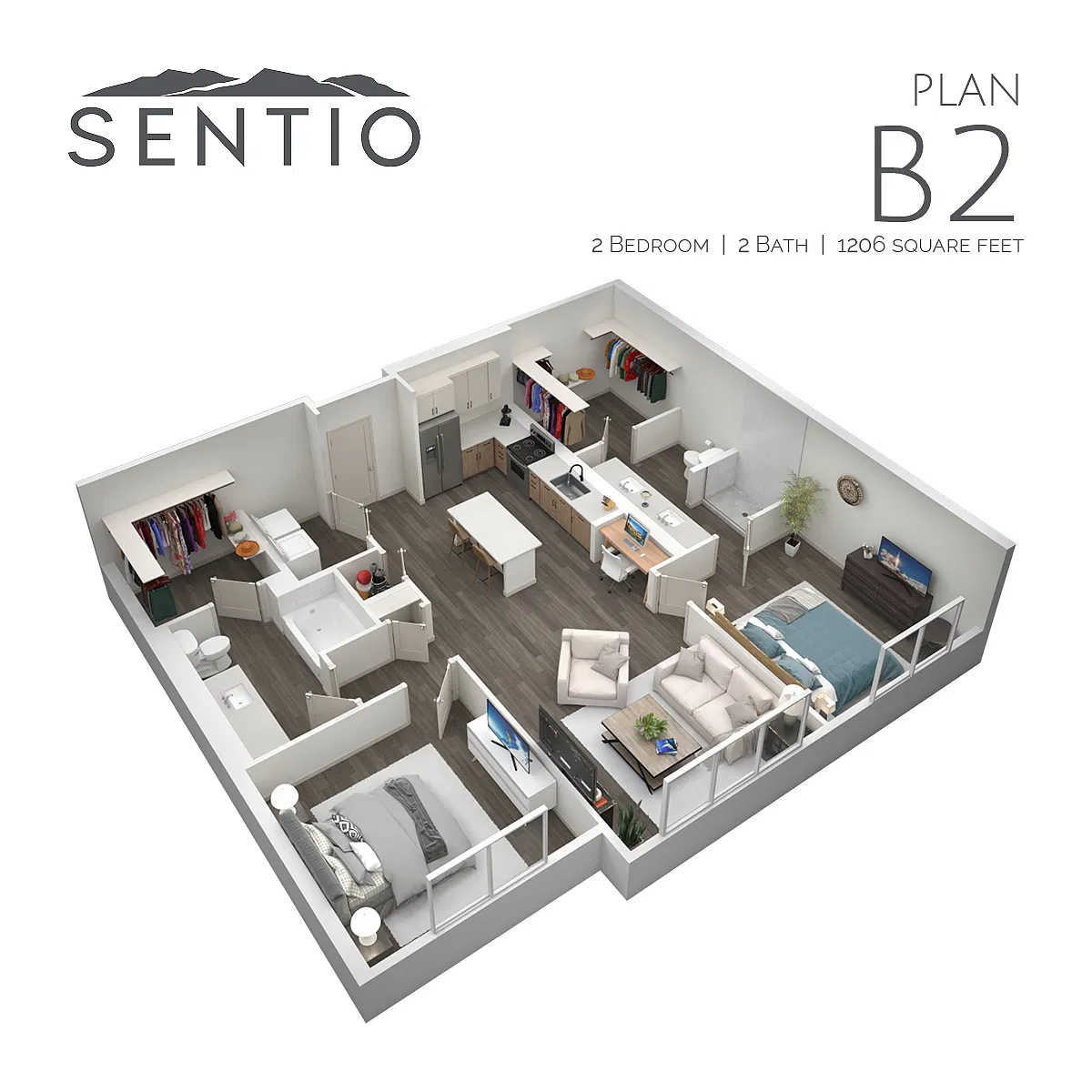 Floor plan 2 Bed/2 Bath