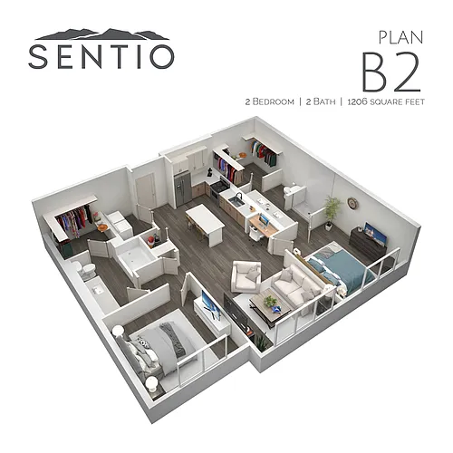 Floor plan 2 Bed/2 Bath