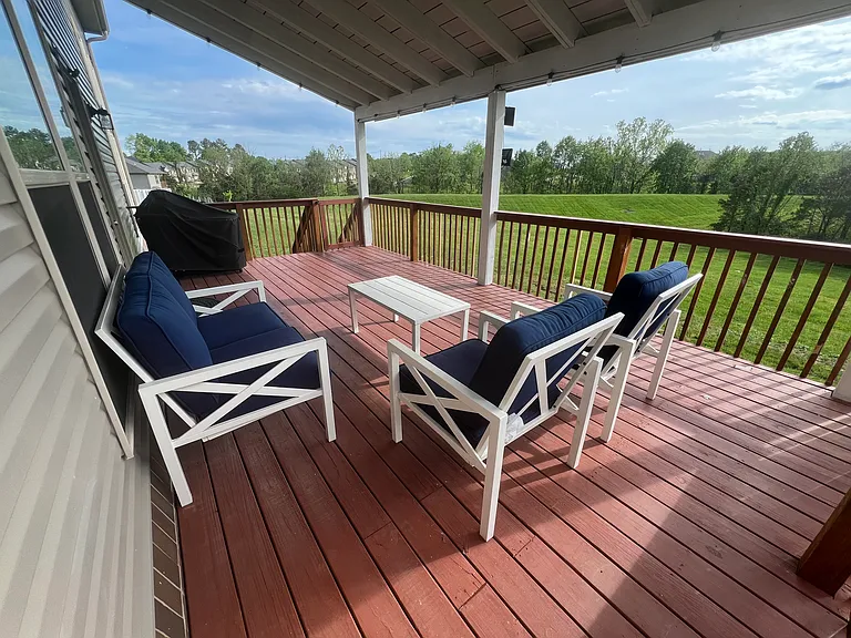 Deck with covered roof