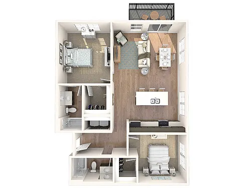 Floor plan Two Bedroom 22B