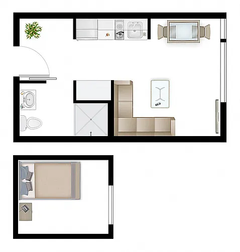 Floor plan Studio 1.3