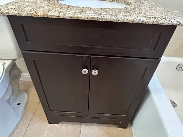 Bathroom wooden and granite vanity