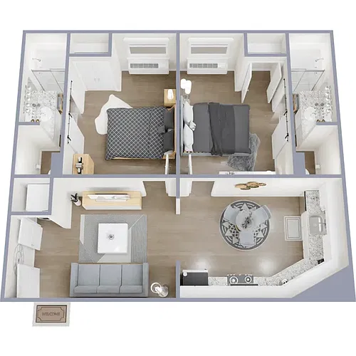 Floor plan 2 bed Accessible