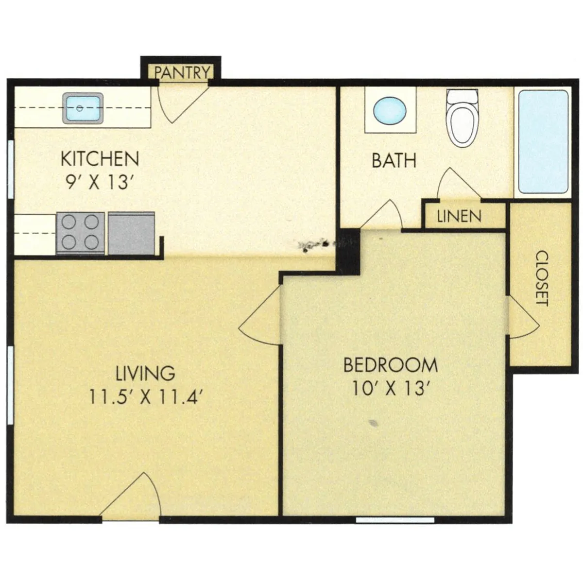 Floor plan A1 - 1 Bedroom