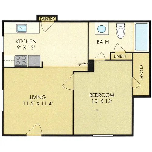 Floor plan A1 - 1 Bedroom