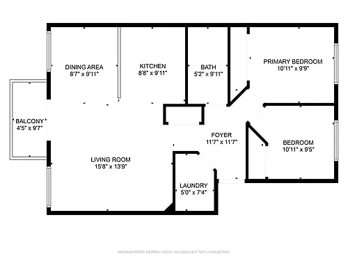 Floor plan 2-bedroom Layout