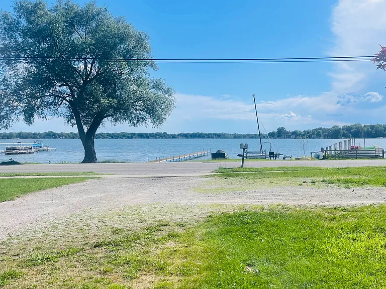 Three parking spaces! And that lake