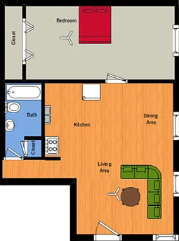 1 Bed Flat Floor Plan 1 Bed Flat Floor Plan