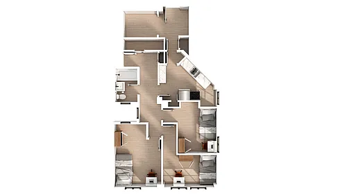 Floor plan 3 Bedroom | 1 Bath