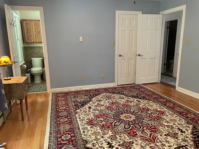 Downstairs right bedroom/office suite with private bathroom and shower