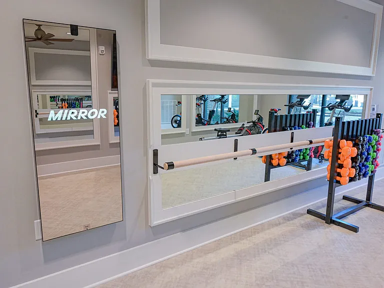 Fitness Center Featuring The Mirror at Hawthorne at Indy West in Wilmington, North Carolina