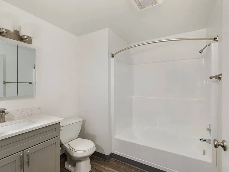 Our Apartment Bathroom at Wilderness West Apartments in Olympia, Washington