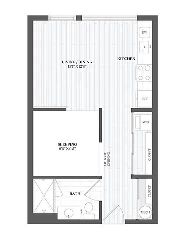 Floor plan Studio-S1 335 Orange