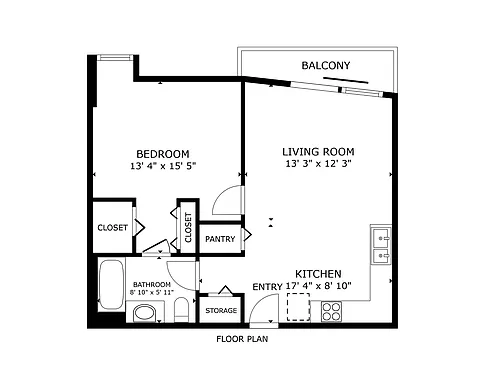 Floor plan 1 Beds