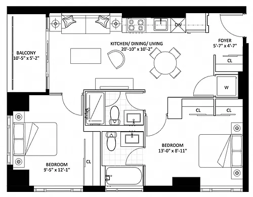 Floor plan Diamond 3 - Plan H