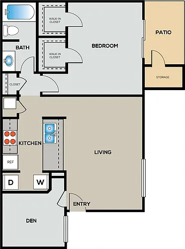 Floor plan 1B w/ Den