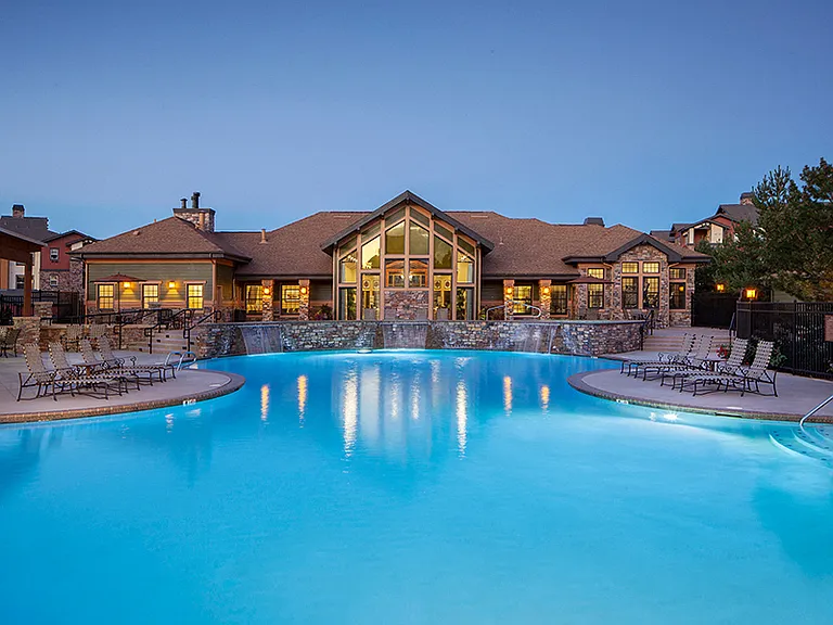 Outdoor swimming pool and sundeck