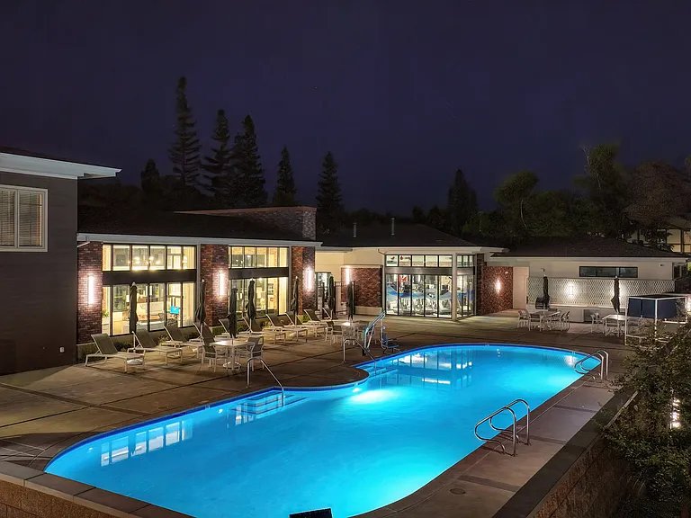 Swimming Pool Area At Night