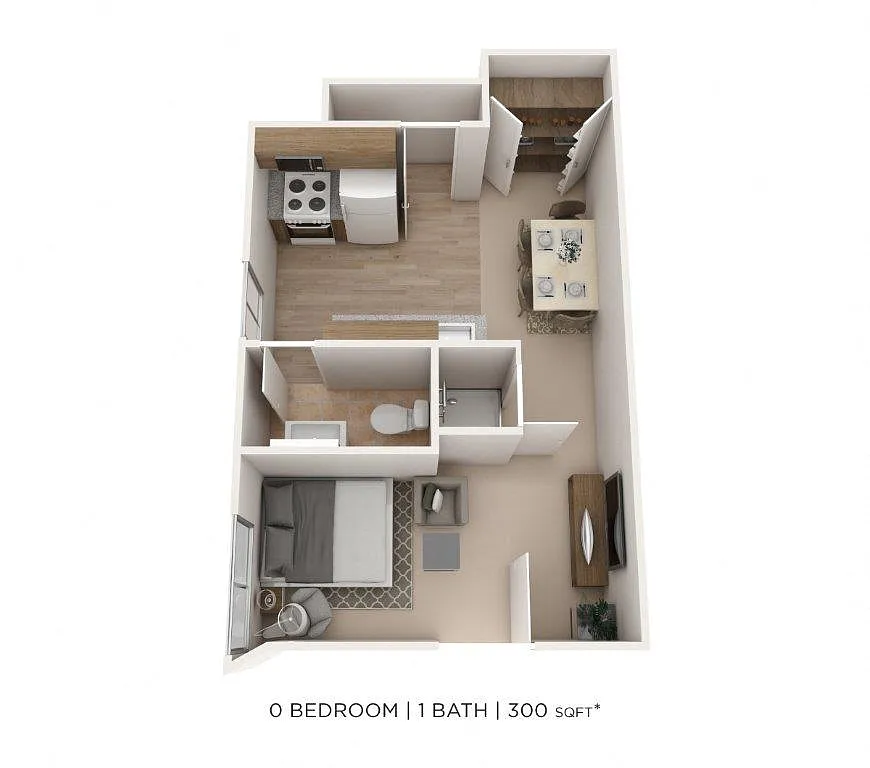 Floor plan Studio - 300 sqft