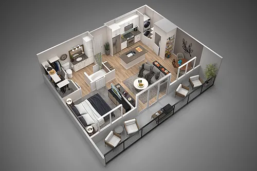 Floor plan 1 Bed/1 Bath