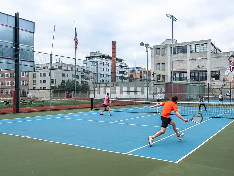 Home to multiple athletic courts, Columbus Square Park is just a 5-minute walk away.