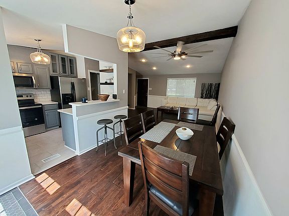 Dining room and kitchen