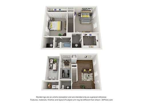 Floor plan 2 Bedroom 1.5 Bath