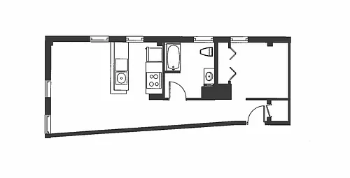 Floor plan 1 Bed 1 Bath - A1V