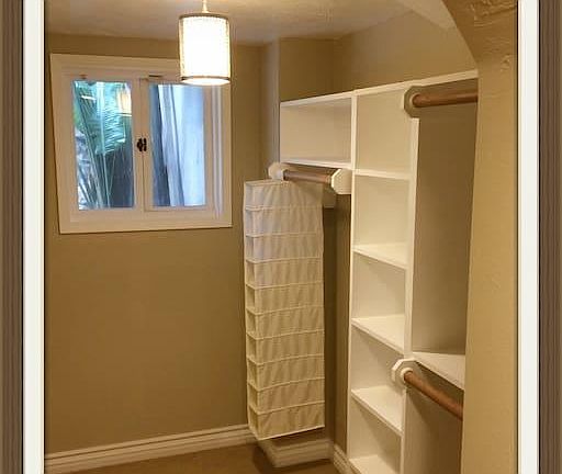 Huge walk-in closet large enough for a nursery